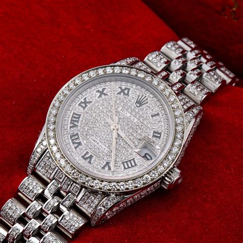 silver diamond rolex watch|real diamond Rolex watches.